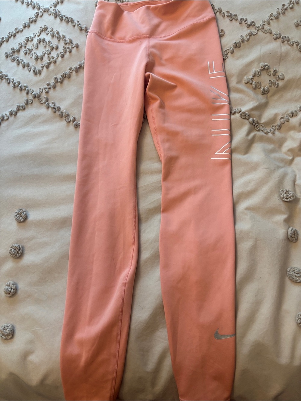 Nike Women’s Coral Athletic Leggings with Side Logo - running, yoga